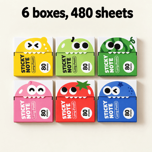 6 Boxes of Pull-Out Sticky Notes (480 Sheets)