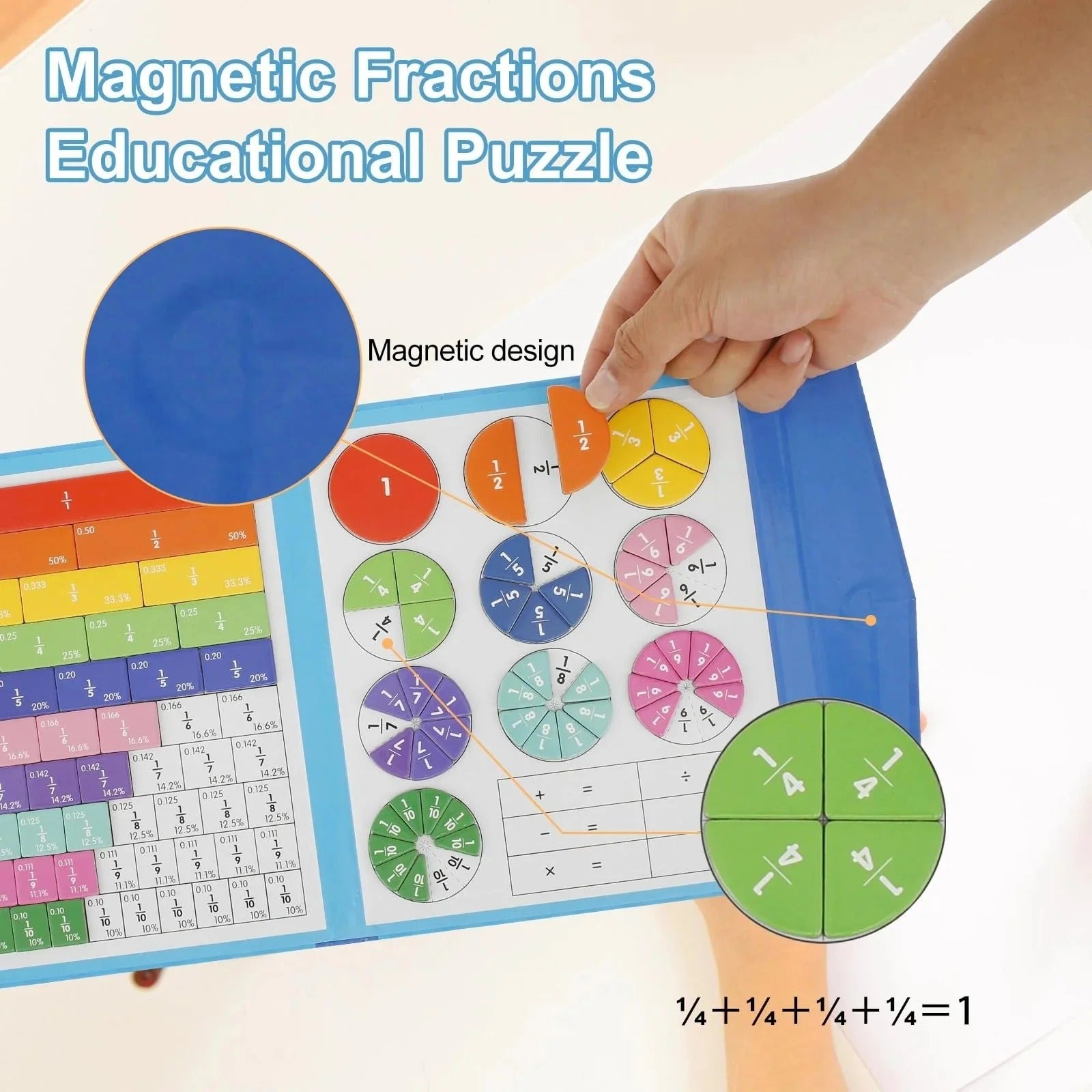 Magnetic Fraction Puzzle Book